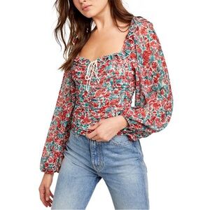 Free People Mabel Printed Blouse Size Medium